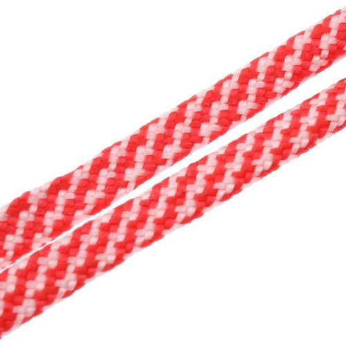 2m 6.56 ft 2.18 yrd rouge blanc rayé 330 parachute macramé de perles cordon tressé de corde de survi sku-261388