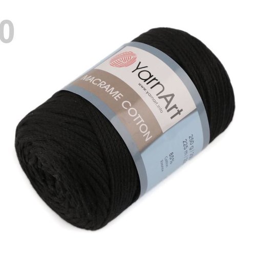 1pc 10 (770) noir fil à tricoter macramé de coton 250g yarnart crochet de corde de tricot broderie m sku-100748