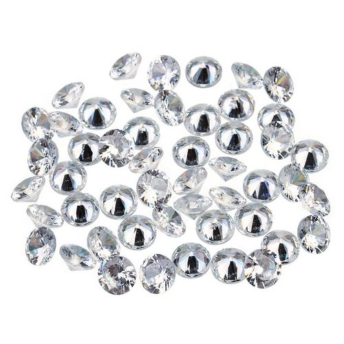 6pcs argent cristal zircon boucle d'oreille de goujon de composant en forme de diamant cubique 4mm sku-270099