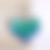 1 pcs foncé bleu vert noir coeur porte-clés réversible paillettes glitter pompon accessoires 100mm x sku-270170