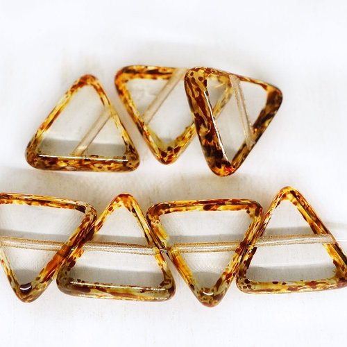 6pcs picasso cristal brun jaune triangle plat de table à la fenêtre couper le verre tchèque perles d sku-249244