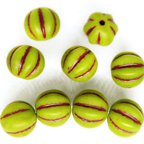 16pcs opaque mat olivine vert olive rouge rayé de melon tour de la citrouille d'halloween fruits ver sku-248803