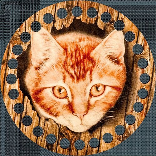 Organisateur de fil de broderie de point de croix de chat de gingembre support de mouline 15cm x sku-270350