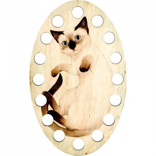 Organisateur de fil de broderie de point de croix de chat siamois support de mouline 12.5 cm x 20cm sku-270352