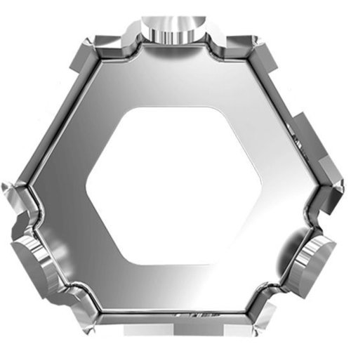 4pcs rhodium plaqué réglage standard 4699/s kaléidoscope de l'hexagone pierre de fantaisie en laiton sku-258780