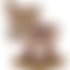Heureux santa cerf perlé diy kit arbre de noël ornement sur toile en bois semences broderie artisana sku-270340