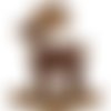 Santa claus cerf perlé diy kit arbre de noël ornement sur toile en bois semences broderie artisanat  sku-270341