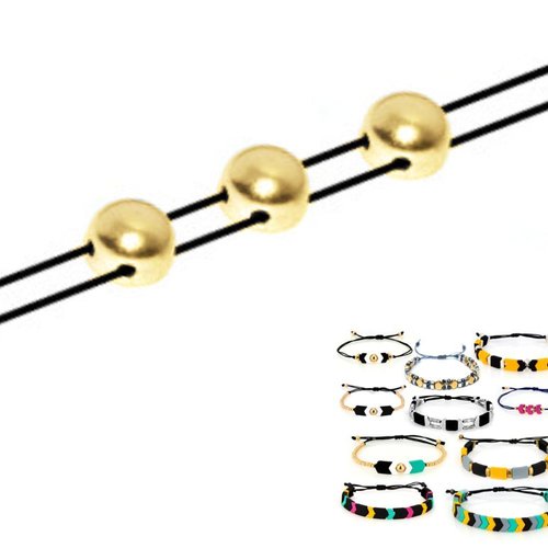 10pcs 24k plaqué or 2 deux trous ronds zamak métal grec curseur perle perlant bracelet à perles 6mm sku-490104