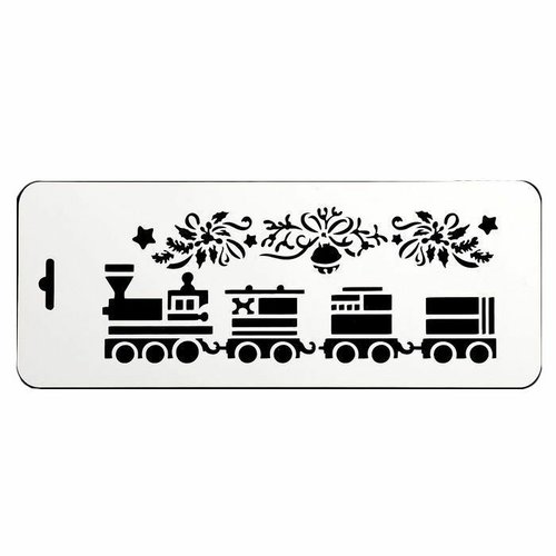 2 pièces biscuits fichier coupé artisanat pochoir en plastique "train de noël" cm décoration murale  sku-384791