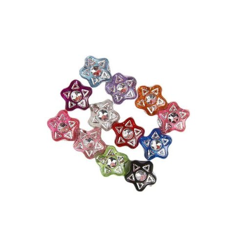 Ensemble de perles pour la créativité en plastique "étoiles avec strass" 20gr 0. 7x0. 7 cm poney rés sku-298504