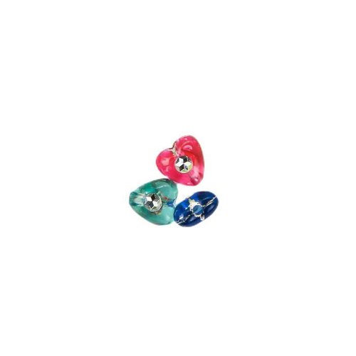 Ensemble de perles pour la créativité en plastique "coeurs avec strass" 20gr 0. 7x0. 7 cm poney résu sku-298506