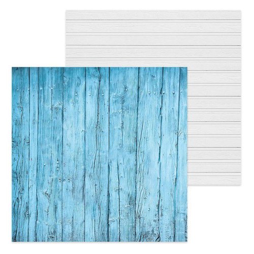 Papier d'arrière-plans recto-verso de séances photo image de texture "bois bleu et blanc" 45 × 45 cm sku-276508