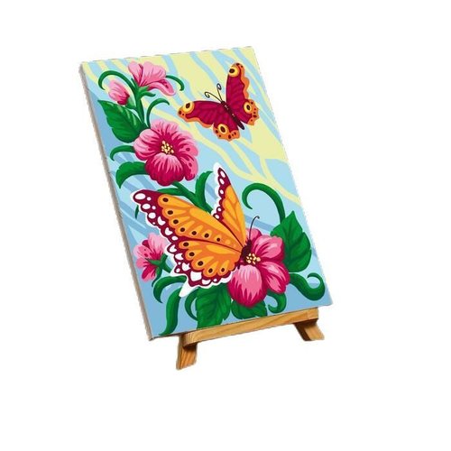 Peinture par numéros sur toile avec sous-cadre " printemps papillons "20 × 30 cm diy kit chambre déc sku-278833