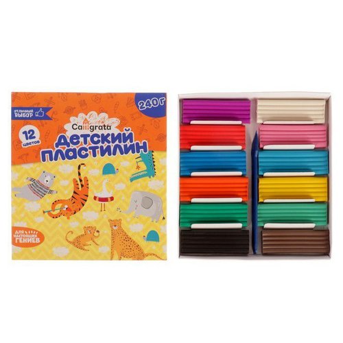 Calligrata pâte à modeler à 5 ensembles à 12 couleurs 240g cadeau pour les enfants activités de déve sku-278386