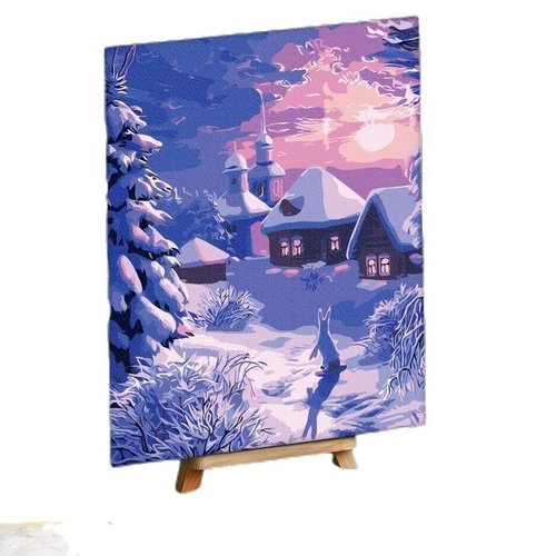 Peinture par numéro kit pour cadeau de noël image par numéros "hiver" 30x40 cm décoration de décor m sku-277677