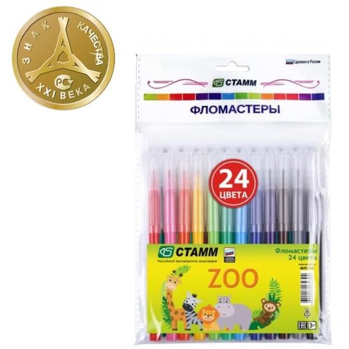 Marqueurs couleurs ensemble flomasters multicolore marqueur stylos 24 " stamm "zoo 1mm dessin peintu sku-277388