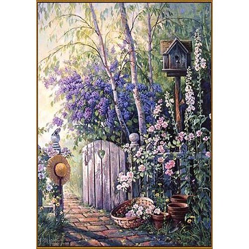 Diamant broderie diy kit "magic garden" 35 couleurs 30x50 cm sur toile 5d peinture par numéro kit cr sku-276616