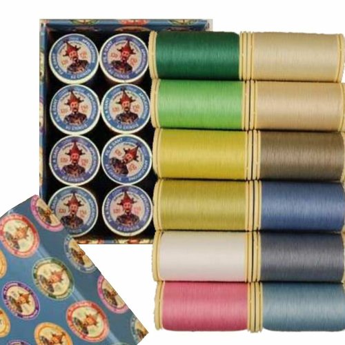 12 bobines mélanger pastel tons fil au chinois sajou gloving fils coton français patchwork applique  sku-503538