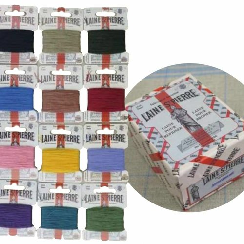 12 cartes mix vintage couleurs laine st saint pierre sajou repriser fil à broder polyamide fil franç sku-503542