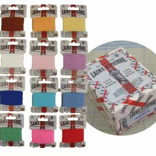 12 cartes mix printemps couleurs laine st saint pierre sajou repriser fil à broder polyamide fil fra sku-503543