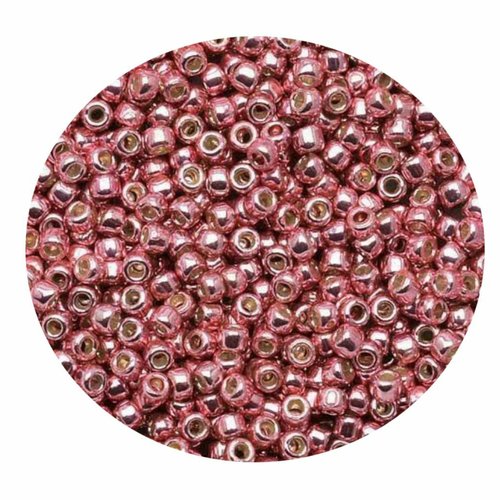 20g pergélisol galvanisé rose lilas pf553 verre rond métallique toho perles de rocaille 15/0 tr-15-p sku-521996