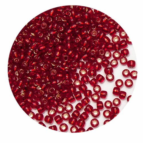 20g argent doublé rubis rouge 25c rond verre cristal japonais toho perles de rocaille 15/0 tr-15-25c sku-521965