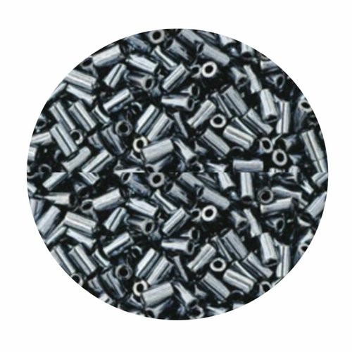 20g métallique hématite 81 bugle #1 3mm verre noir argent mini tube japonais toho perles de rocaille sku-522053