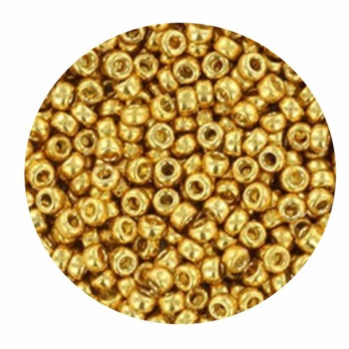 10g duracoat galvanisé or 4202 8/0 verre métallique japonais miyuki 8/0 perles de rocaille rondes 3m sku-522171