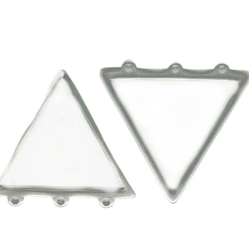 4 pcs antique argent couleur trois suspendus triangles pendentif earling connecteur plat multihole m sku-270096