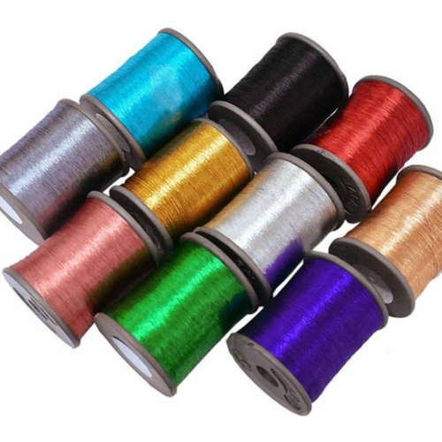 10 bobines de mélange couleur métallique polyester fil broderie à la main goldwork luneville tambour sku-522564