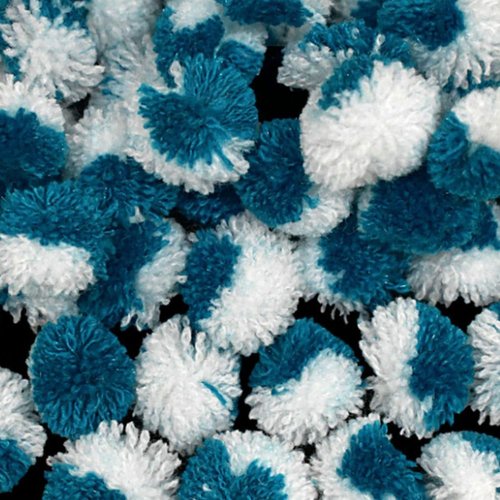 50 pièces bleu blanc poly laine pompon boule charme pon pom boucle d'oreille goutte composant bijoux sku-522568