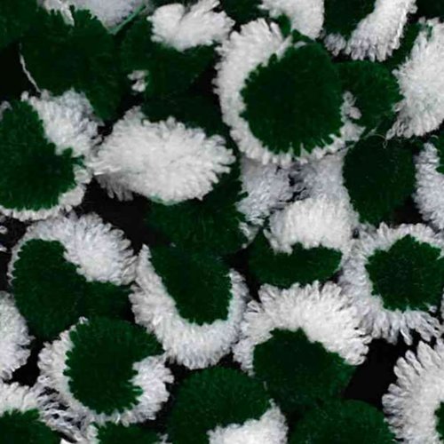 50 pièces vert blanc poly laine pompon boule charme pon pom boucle d'oreille goutte composant bijoux sku-522569