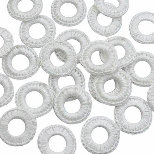 100 pièces blanc rond art soie crochet fil anneaux coudre sur décoration main broderie orfèvrerie lu sku-522575
