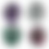 4 couleurs ensemble violet vert argent rose larme en plastique colle sur dos plat applique strass br sku-522586