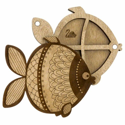 1 pc poisson en bois perles organisateur artisanat boîte fabrication de bijoux mallette de rangement sku-522665