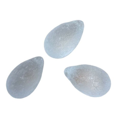 2pcs blanc cristal dépoli mer lept extra large larme de verre tchèque perles de 24mm x 14mm sku-42664
