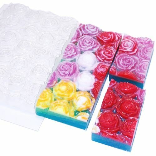 1pc rose fleurs mélange plastique savon fabrication moule 180x126x28mm chocolat gypse bougie sku-522702
