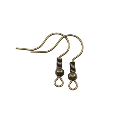 50 pcs bronze français earwire crochets sans plomb métal boucle d'oreille fil en vrac oreille croche sku-530819