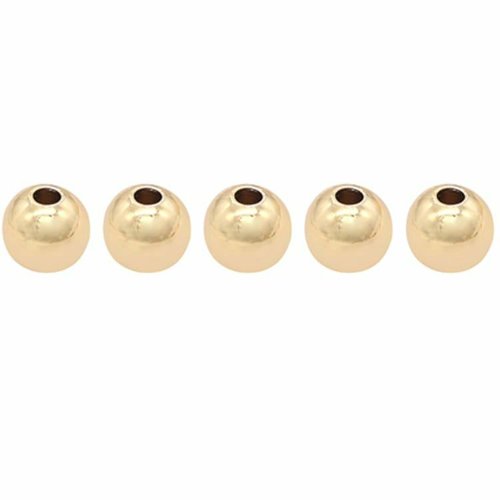 Perles en laiton rondes plaquées or 14 k 30 pièces connecteurs de bricolage résultats en métal fourn sku-536795