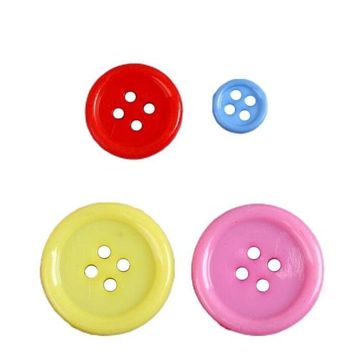 Ensemble de boutons décoratifs en plastique "coloré" bavoirs à coudre chaussures plates grand pack j sku-319581