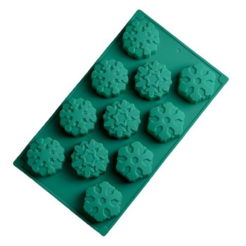 Moule en silicone bricolage cuisson "flocon de neige" 30 × 17.5 cm 11 cellules mélanger la couleur c sku-467862