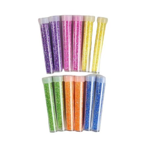 Mélanger les paillettes de couleur (lot de 12 pièces) "shine pastel" dans un tube de 3 grammes art r sku-278814