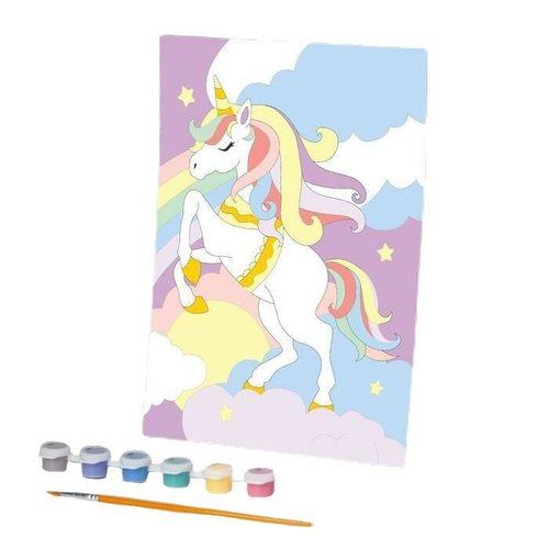 Peinture par numéros pour "licorne" 20x28. 5 cm sur toile diy kit chambre décor ensemble enfants art sku-278946