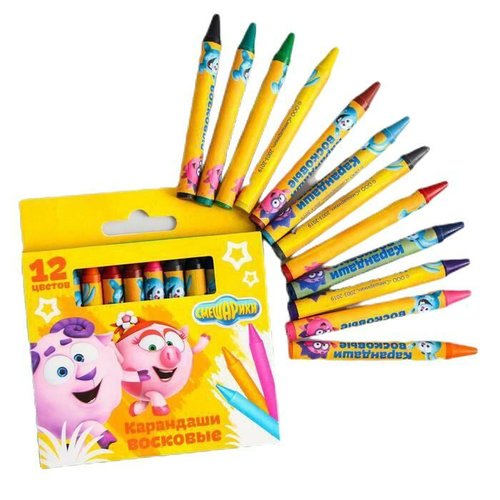 Smeshariki crayons de cire multicolores cadeau de noël nyusha et barash ensemble de 12 couleurs dess sku-276218