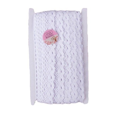 Ruban de dentelle tricoté garniture crochet approvisionnement artisanat coton 25mm × 15 ± 1m couleur sku-276625
