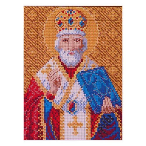 Diamant broderie diy kit mur maison sainte icône "saint nicolas" 20x27 cm art religieux sur toile 5d sku-277362