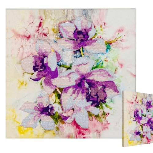 1pc aquarelle fleurs graine perle broderie kit de bricolage sur toile de coton tchèque verre precios sku-540932