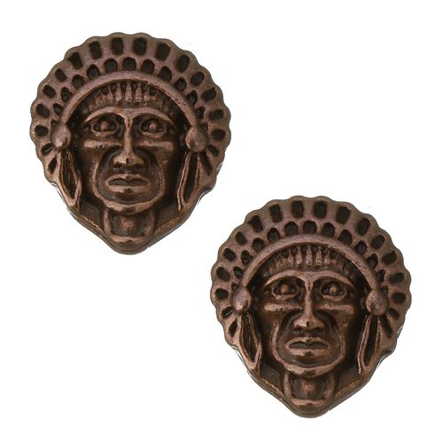 4 pièces antigue cuivre masque leader pendentifs charmes résultats caractère métal 13mm x 11mm sku-535237