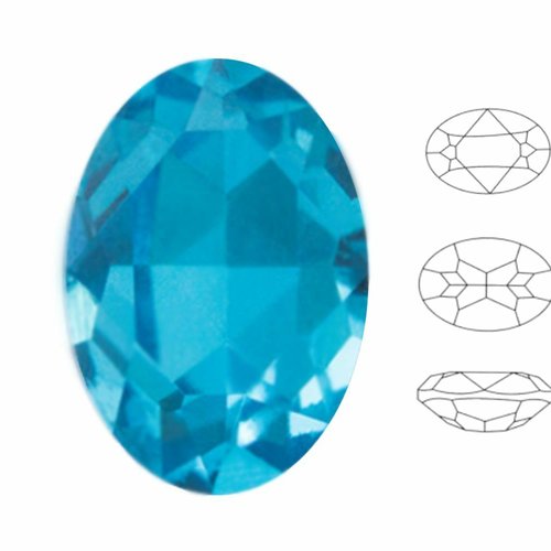4 pcs izabaro cristal aigue-marine bleu 202 ovale fantaisie pierre cristaux de verre 4120 chaton fac sku-542187