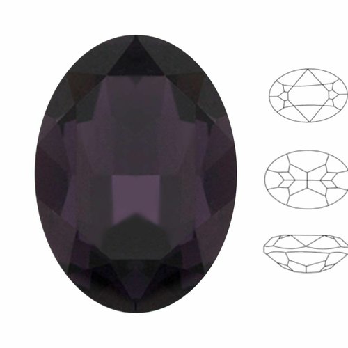 4 pièces izabaro cristal améthyste violet 204 ovale fantaisie pierre cristaux de verre 4120 chaton f sku-542188